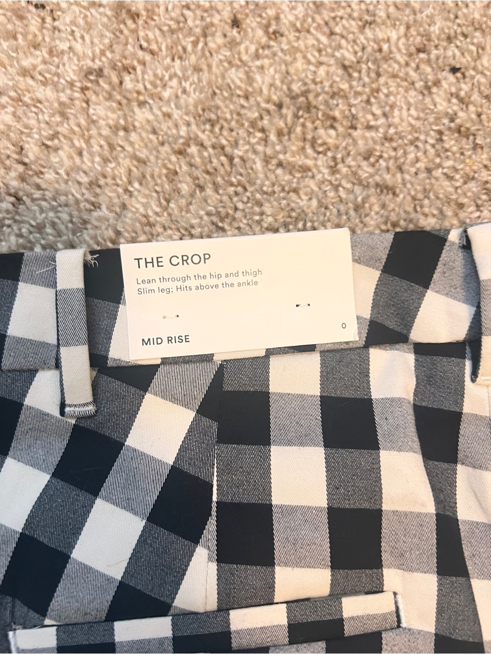 Ann Taylor The Crop Pants Womens Size 0 Black White Gingham Check Ankle Work - Picture 6 of 8